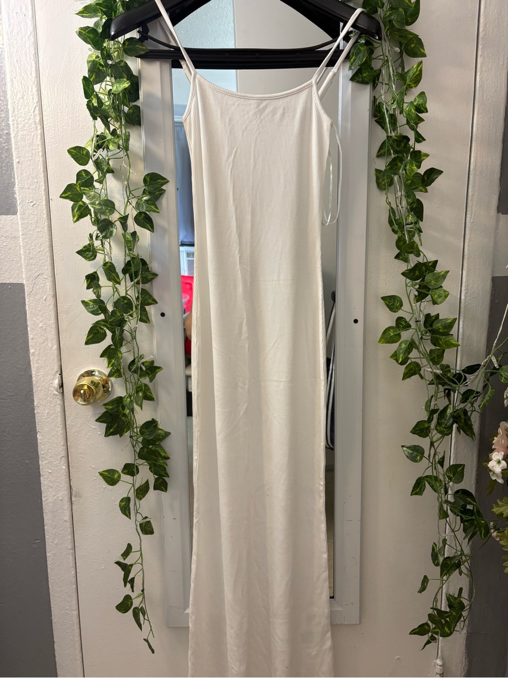 H&M Cream Spaghetti Strap Maxi Slip Dress